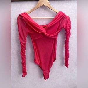 NWOT SHEIN bright pink body suit